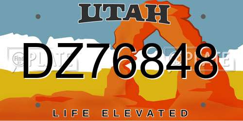 DZ76848 Utah License Plate