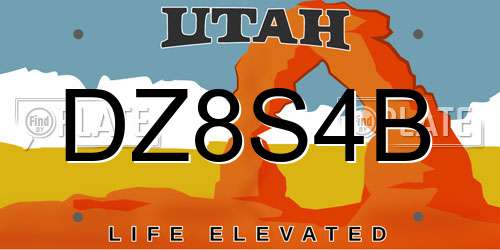 DZ8S4B Utah License Plate