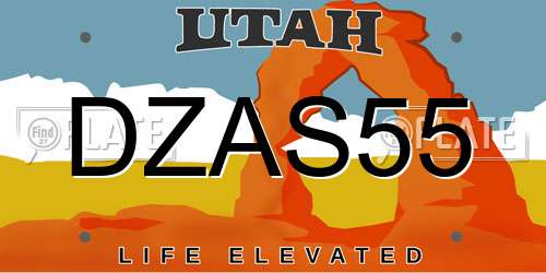 DZAS55 Utah License Plate