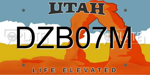 DZB07M Utah License Plate