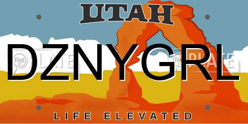 DZNYGRL Utah License Plate