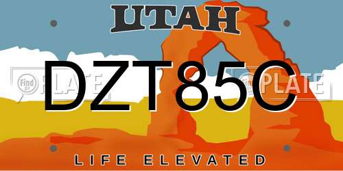 DZT85C Utah License Plate
