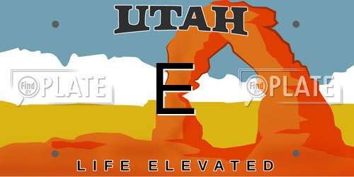 E Utah License Plate