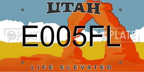 E005FL Utah License Plate