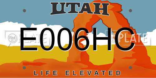 E006HC Utah License Plate