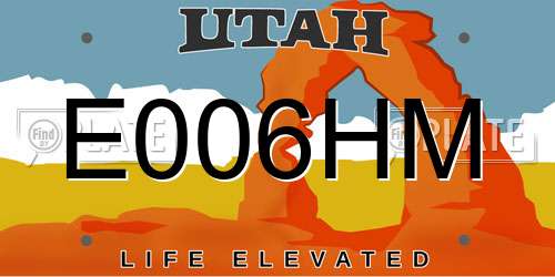 E006HM Utah License Plate
