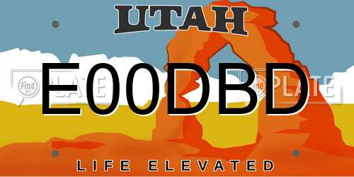 E00DBD Utah License Plate