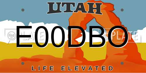 E00DBO Utah License Plate
