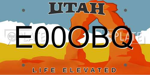 E00OBQ Utah License Plate