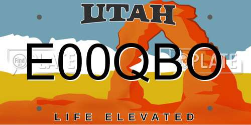 E00QBO Utah License Plate
