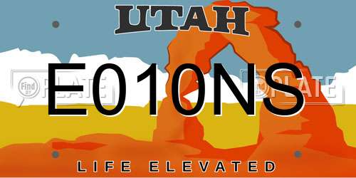 E010NS Utah License Plate