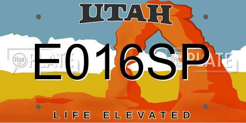 E016SP Utah License Plate
