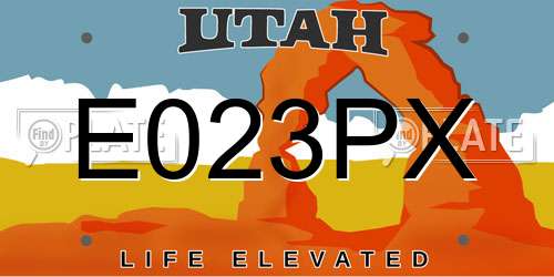 E023PX Utah License Plate