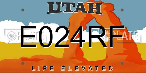 E024RF Utah License Plate