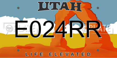 E024RR Utah License Plate