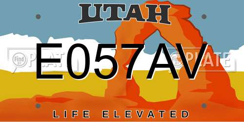 E057AV Utah License Plate