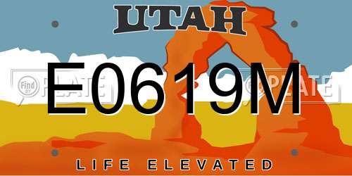 E0619M Utah License Plate