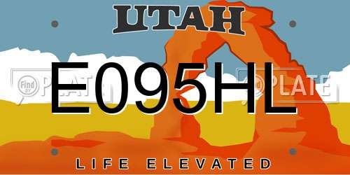 E095HL Utah License Plate