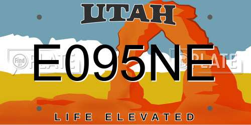 E095NE Utah License Plate