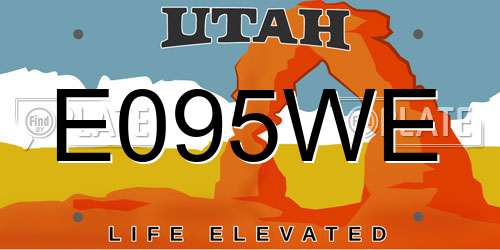 E095WE Utah License Plate