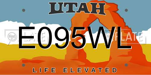 E095WL Utah License Plate