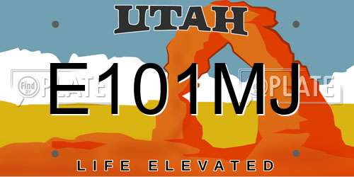 E101MJ Utah License Plate