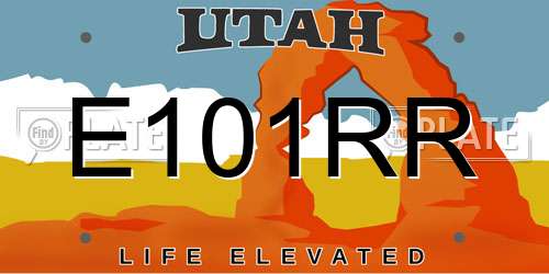 E101RR Utah License Plate