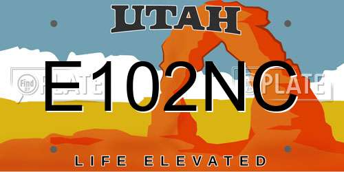 E102NC Utah License Plate