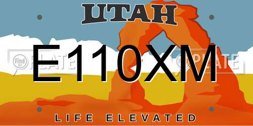 E110XM Utah License Plate