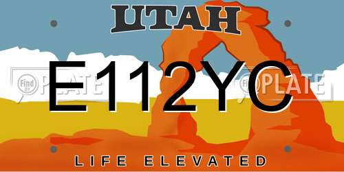E112YC Utah License Plate