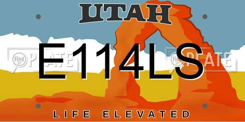 E114LS Utah License Plate