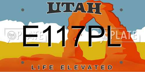 E117PL Utah License Plate