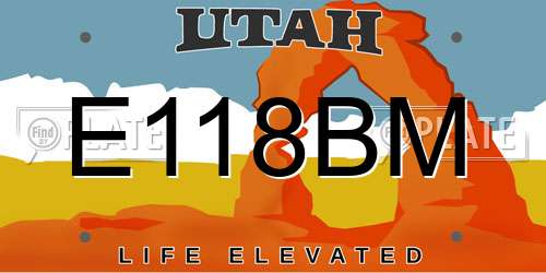 E118BM Utah License Plate