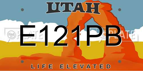 E121PB Utah License Plate