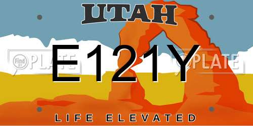 E121Y Utah License Plate