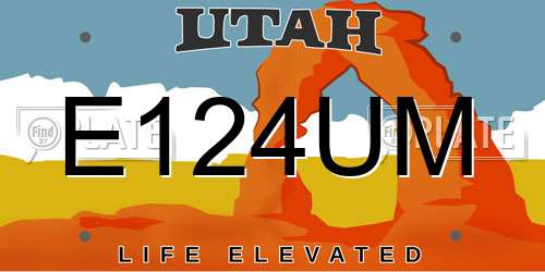 E124UM Utah License Plate
