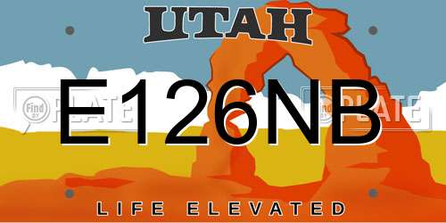 E126NB Utah License Plate