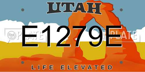E1279E Utah License Plate