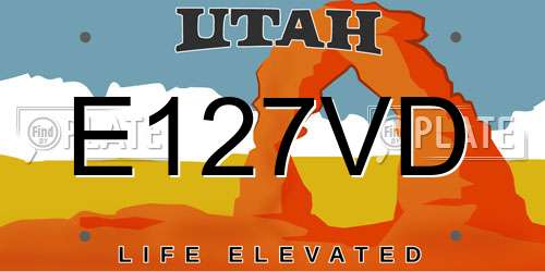 E127VD Utah License Plate