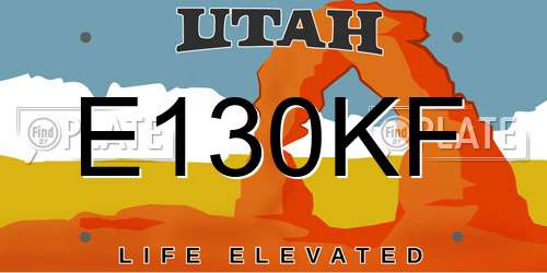 E130KF Utah License Plate