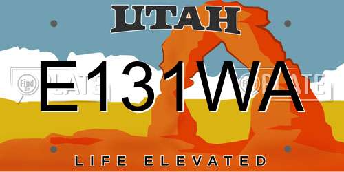 E131WA Utah License Plate