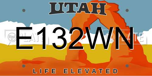 E132WN Utah License Plate