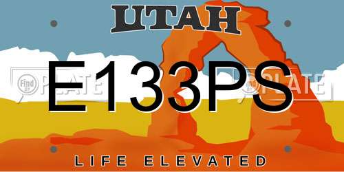 E133PS Utah License Plate