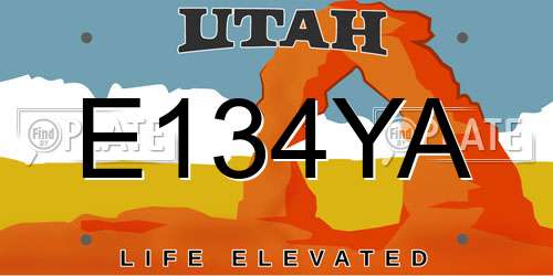 E134YA Utah License Plate