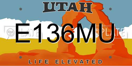 E136MU Utah License Plate