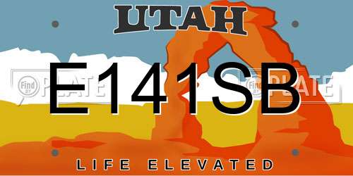 E141SB Utah License Plate