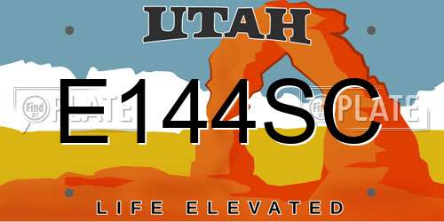 E144SC Utah License Plate