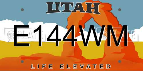 E144WM Utah License Plate