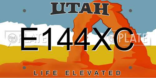 E144XC Utah License Plate
