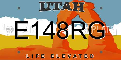 E148RG Utah License Plate